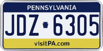 PA license plate JDZ6305