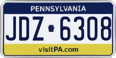 PA license plate JDZ6308
