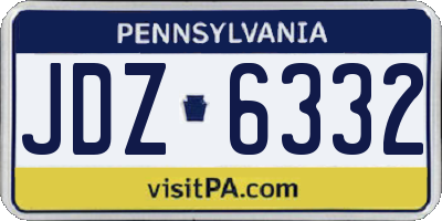 PA license plate JDZ6332