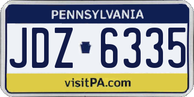 PA license plate JDZ6335