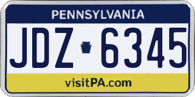 PA license plate JDZ6345