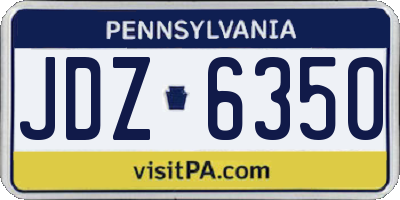 PA license plate JDZ6350