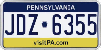 PA license plate JDZ6355
