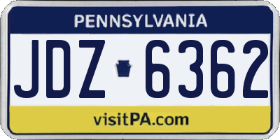 PA license plate JDZ6362