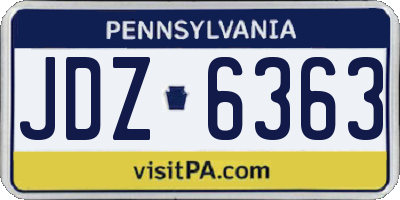 PA license plate JDZ6363