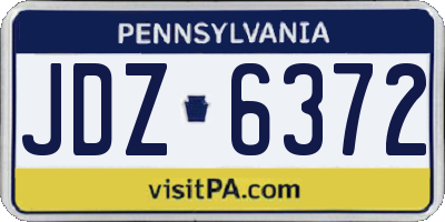 PA license plate JDZ6372