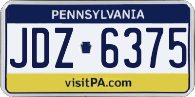 PA license plate JDZ6375