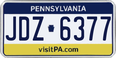 PA license plate JDZ6377