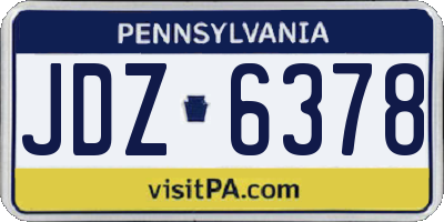 PA license plate JDZ6378
