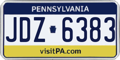 PA license plate JDZ6383