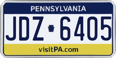 PA license plate JDZ6405