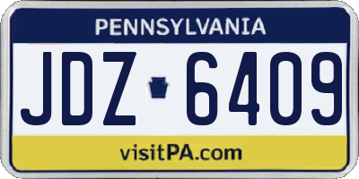PA license plate JDZ6409
