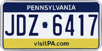 PA license plate JDZ6417
