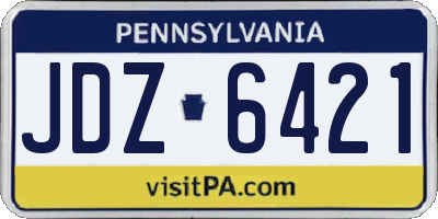 PA license plate JDZ6421