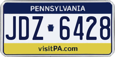 PA license plate JDZ6428