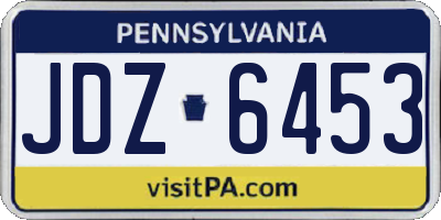 PA license plate JDZ6453