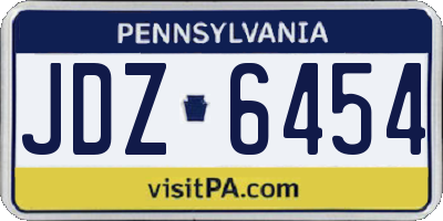 PA license plate JDZ6454