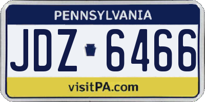 PA license plate JDZ6466