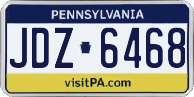 PA license plate JDZ6468