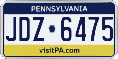 PA license plate JDZ6475