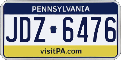 PA license plate JDZ6476