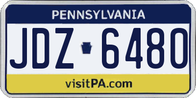 PA license plate JDZ6480