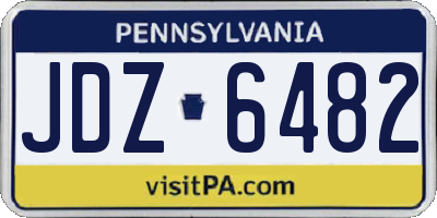 PA license plate JDZ6482