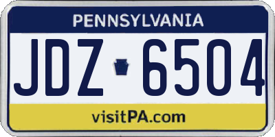 PA license plate JDZ6504