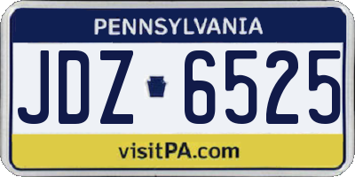 PA license plate JDZ6525