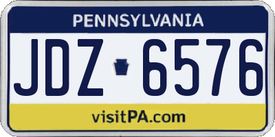 PA license plate JDZ6576