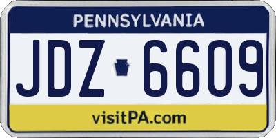 PA license plate JDZ6609
