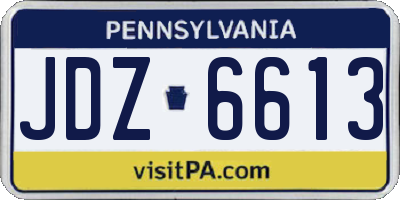PA license plate JDZ6613