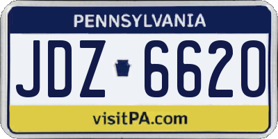 PA license plate JDZ6620