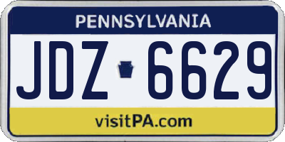 PA license plate JDZ6629