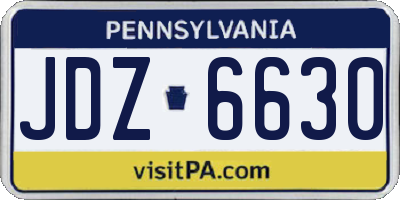 PA license plate JDZ6630