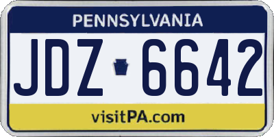 PA license plate JDZ6642