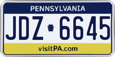 PA license plate JDZ6645
