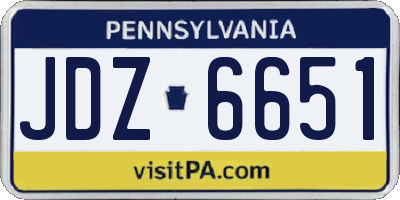 PA license plate JDZ6651