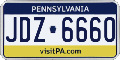 PA license plate JDZ6660