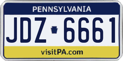 PA license plate JDZ6661