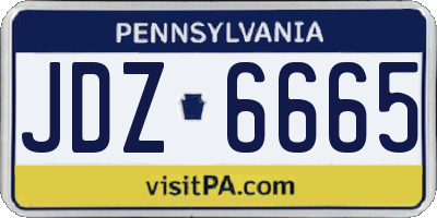 PA license plate JDZ6665