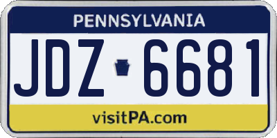 PA license plate JDZ6681