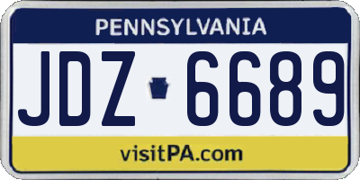 PA license plate JDZ6689