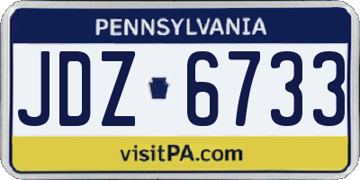 PA license plate JDZ6733