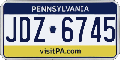 PA license plate JDZ6745