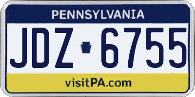 PA license plate JDZ6755