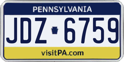 PA license plate JDZ6759