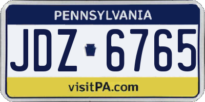 PA license plate JDZ6765