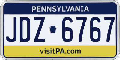 PA license plate JDZ6767