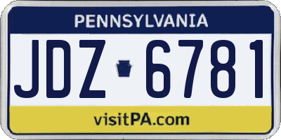 PA license plate JDZ6781